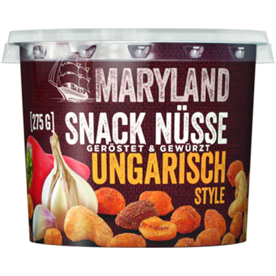 MARYLAND Nussmischung Ungarisch Style Erdnüssen, Cashewkernen, Mandeln 275 g/Pack. MARYLAND Nussmischung Ungarisch Style Erdnüssen, Cashewkernen, Mandeln 275 g/Pack.