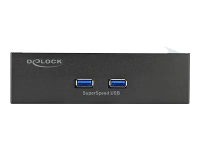 Delock - Anschlüsse am vorderen Bedienfeld des Speicherschachts - USB 3.2 Gen 1 x 2 - Schwarz