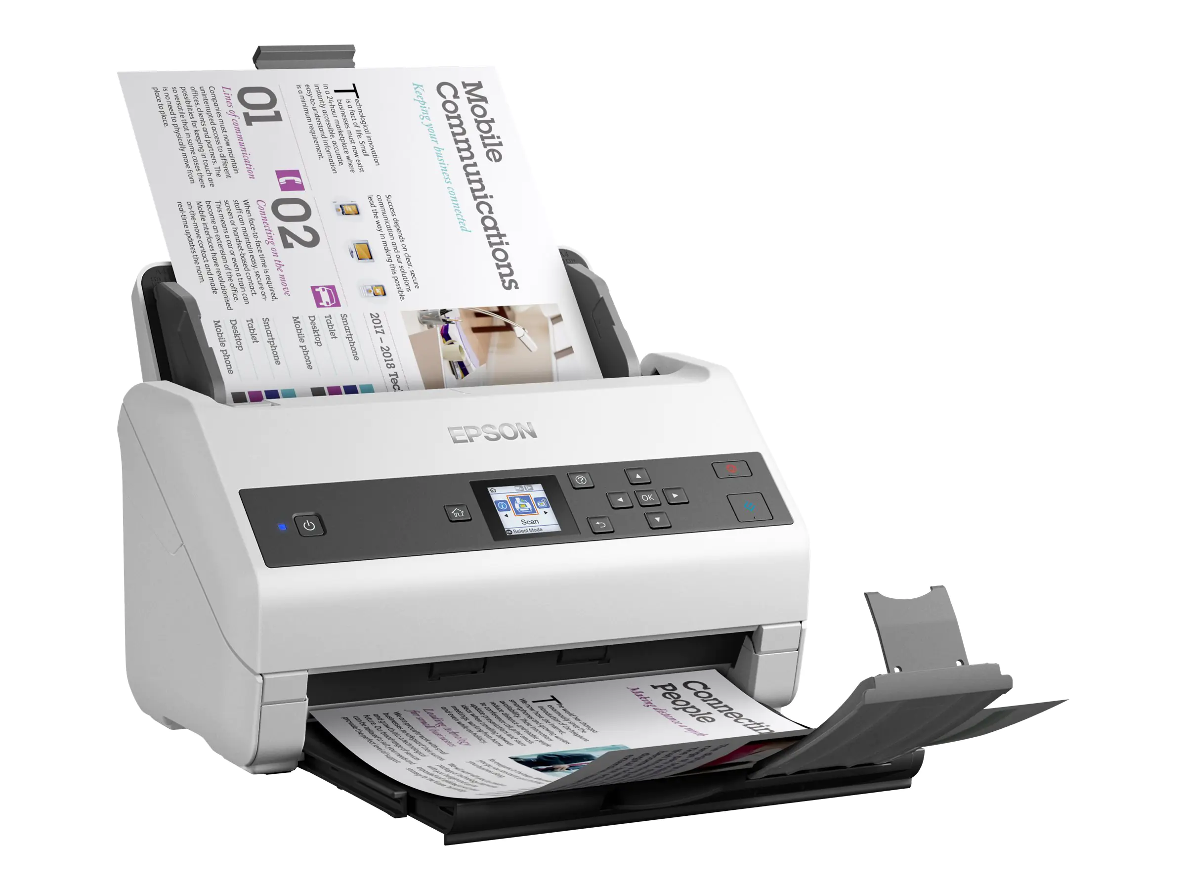 Epson WorkForce DS-870 Kofax VRS - Dokumentenscanner - Contact Image Sensor (CIS) - Duplex - A4 - 600 dpi x 600 dpi - bis zu 65 Seiten/Min. (einfarbig) / bis zu 65 Seiten/Min. (Farbe) - automatischer Dokumenteneinzug (100 Blätter) - bis zu 7000 Scanvorgän