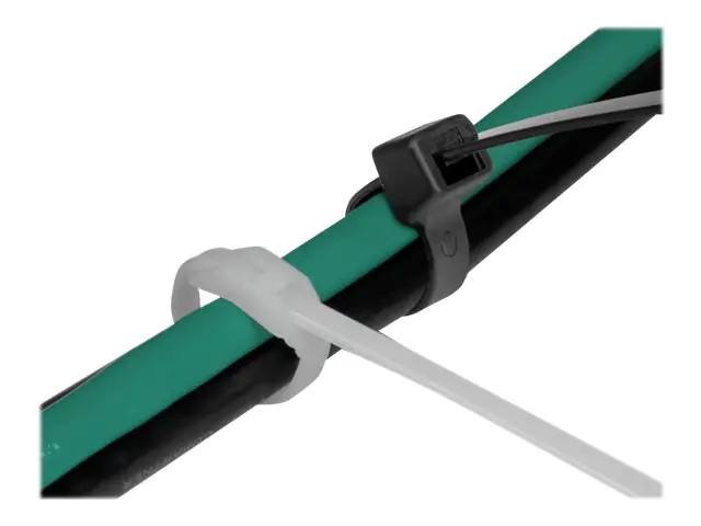 Delock Kabelbinder - mit flachem Kopf - 11 cm - Schwarz, durchsichtig (Packung mit 100) 19464