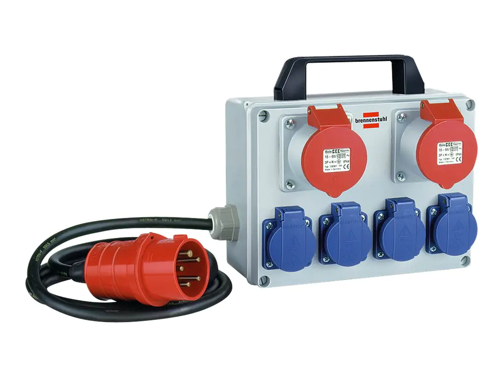 Brennenstuhl BKV 2/4 T IP44 - Stromverteilungseinheit - Ausgangsanschlüsse: 6 - 2 m Schnur - Deutschland