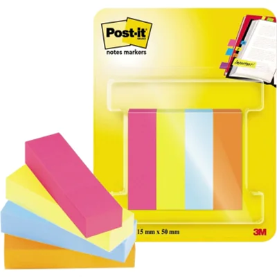 3M 7100259443, Rechteck, Blau, Grün, Orange, Pink, Papier, 44,4 mm, 12,7 mm, 50 Blätter 670-4-POP