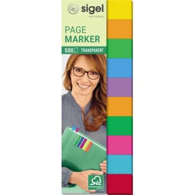 SIGEL Haftmarker HN684 44x12,5mm sort. 500 Bl./Pack. SIGEL Haftmarker HN684 44x12,5mm sort. 500 Bl./Pack.