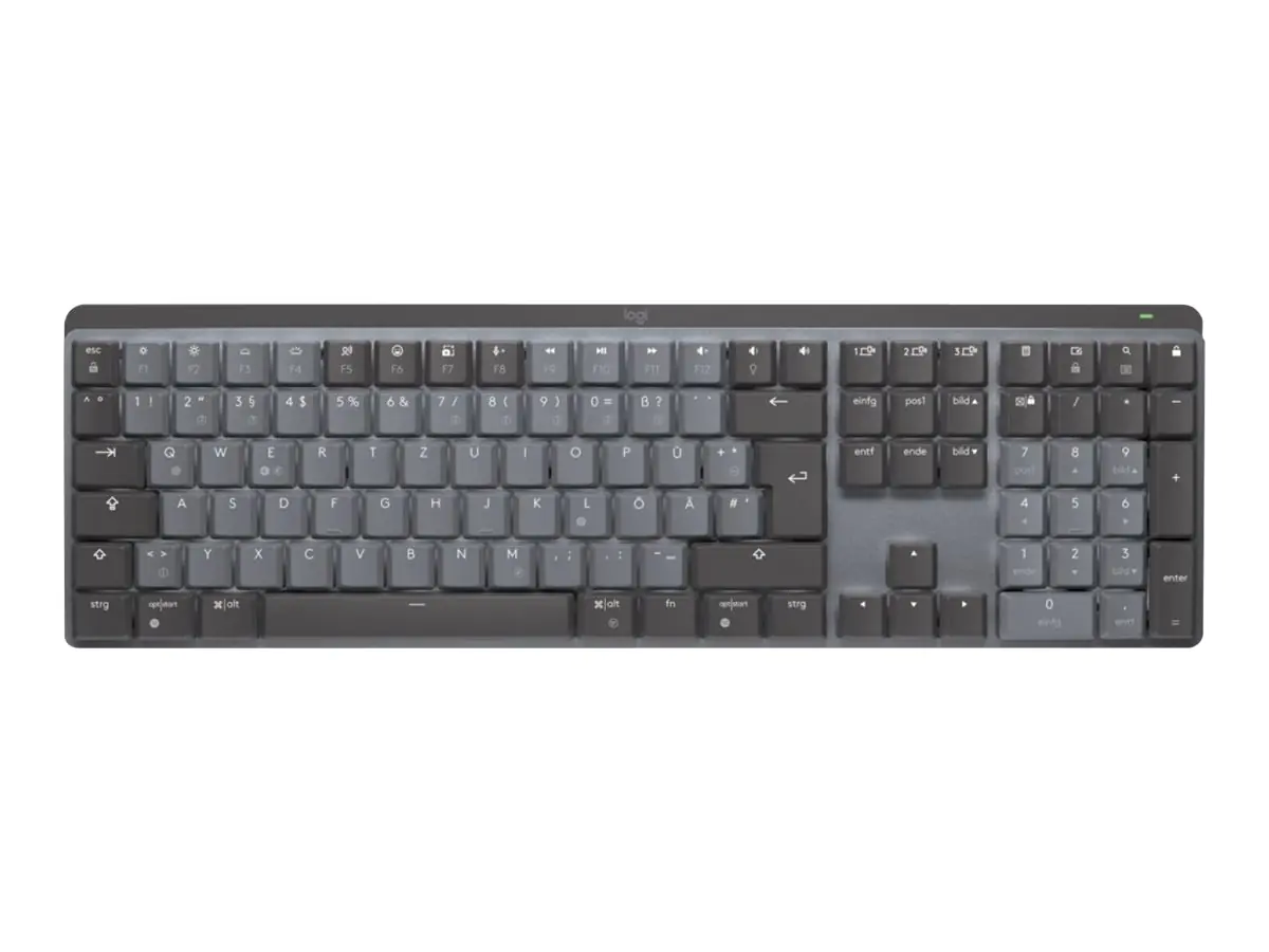 Logitech Master Series MX Mechanical - Tastatur - hinterleuchtet - kabellos - Bluetooth LE - QWERTZ - Deutsch - Tastenschalter: Tactile Quiet - Graphite Logitech Master Series MX Mechanical - Tastatur - hinterleuchtet - kabellos - Bluetooth LE - QWERTZ - Deutsch - Tastenschalter: Tactile Quiet - Graphite