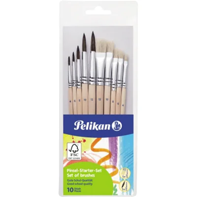 Pelikan Pinsel-Set PI10/SB 700405 sortiert 10 St./Pack. Pelikan Pinsel-Set PI10/SB 700405 sortiert 10 St./Pack.