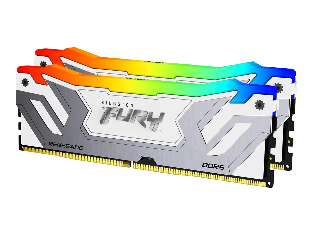 Kingston FURY Renegade RGB - DDR5 - Kit - 48 GB: 2 x 24 GB - DIMM 288-PIN - 4200 MHz / PC5-67200 - CL40 - 1.45 V - ungepuffert - on-die ECC - Weiß & Silber