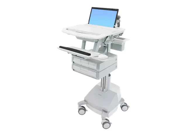 Ergotron Wagen - offene Architektur - für Notebook/Tastatur/Maus - medizinisch - Aluminium, verzinker Stahl, hochwertiger Kunststoff - Grau, weiß, Polished Aluminum - Bildschirmgröße: bis zu 43,9 cm (17,3" Breitbild) SV44-1141-2