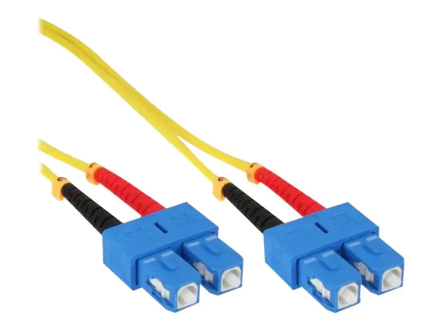 InLine - Patch-Kabel - SC Single-Modus (M) bis SC Single-Modus (M) - 10 m - Glasfaser - Duplex - 9/125 Mikrometer - OS2 - halogenfrei - Gelb
