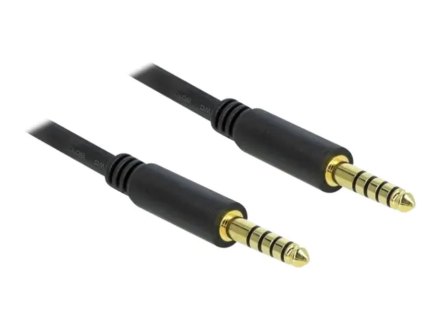 Delock - Audioverlängerungskabel - Symmetrisches Stereo 4,4 mm männlich zu Symmetrisches Stereo 4,4 mm männlich - 0.5 m - Schwarz