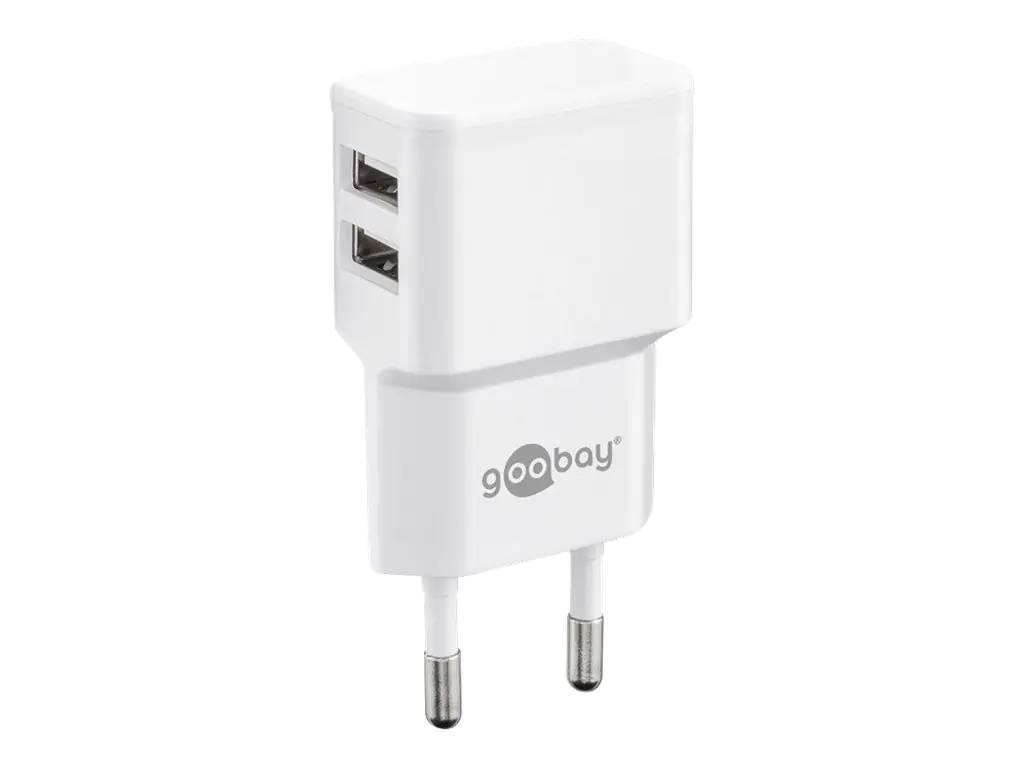 Goobay Dual USB charger - Netzteil - 12 Watt - 2.4 A - 2 Ausgabeanschlussstellen (USB) 44952