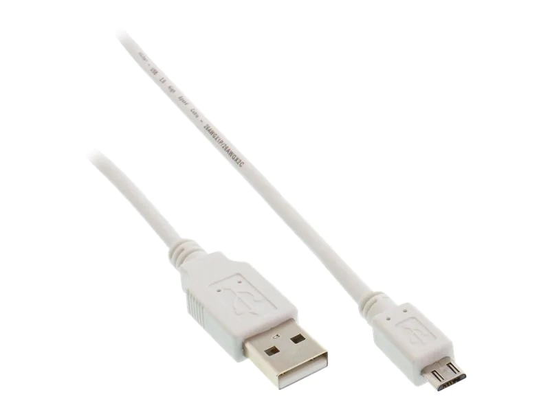 InLine Micro-USB 2.0 Kabel - USB-A Stecker an Micro-B Stecker - weiß - 0,5m 31705W