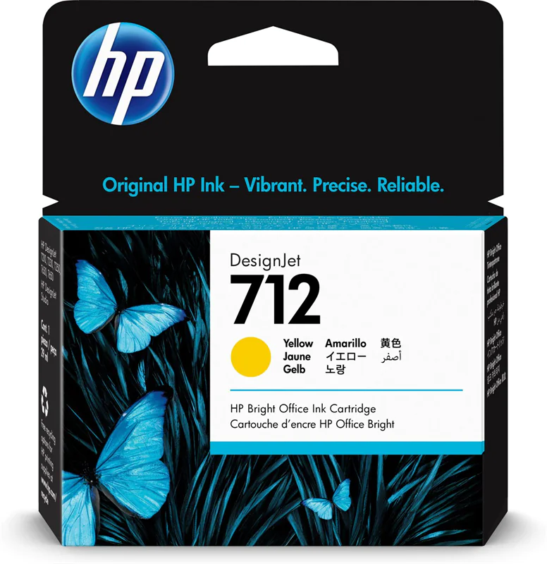 HP 712 - 29 ml - Gelb - Original - DesignJet - Tintenpatrone - für DesignJet Studio, T210, T230, T250, T630, T650 HP 712 - 29 ml - Gelb - Original - DesignJet - Tintenpatrone - für DesignJet Studio, T210, T230, T250, T630, T650