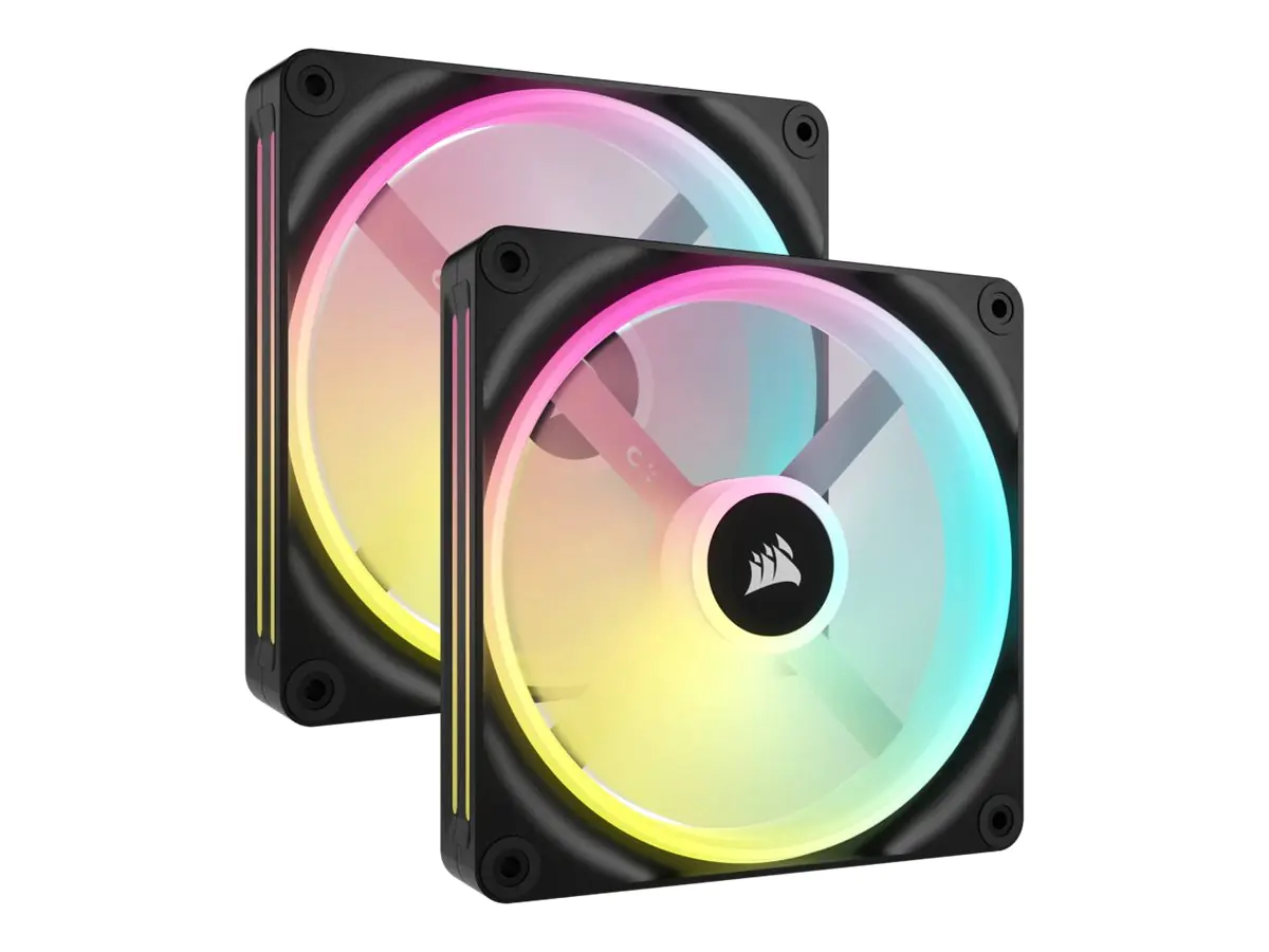 Corsair iCUE LINK QX140 RGB - Gehäuselüfter - mit Temperatursensor - 140 mm - Schwarz (Packung mit
