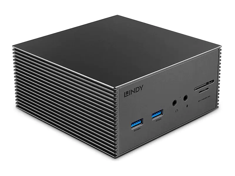 Lindy DST-Pro 101 - Dockingstation - für Laptop - USB-C 3.2 Gen 1 / Thunderbolt 3 / Thunderbolt 4 - 2 x HDMI, DP - 1GbE - 100 Watt
