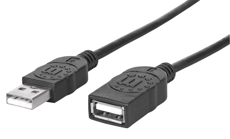 Manhattan USB-A to USB-A Extension Cable, 1.8m, Male to Female, 480 Mbps (USB 2.0), Equivalent to Startech USBEXTAA6BK, Hi-Speed USB, Black, Lifetime Warranty, Polybag - USB-Verlängerungskabel - USB (M) zu USB (W) - USB 2.0 - 1.8 m - geformt - Schwarz Manhattan USB-A to USB-A Extension Cable, 1.8m, Male to Female, 480 Mbps (USB 2.0), Equivalent to Startech USBEXTAA6BK, Hi-Speed USB, Black, Lifetime Warranty, Polybag - USB-Verlängerungskabel - USB (M) zu USB (W) - USB 2.0 - 1.8 m - geformt - Schwarz