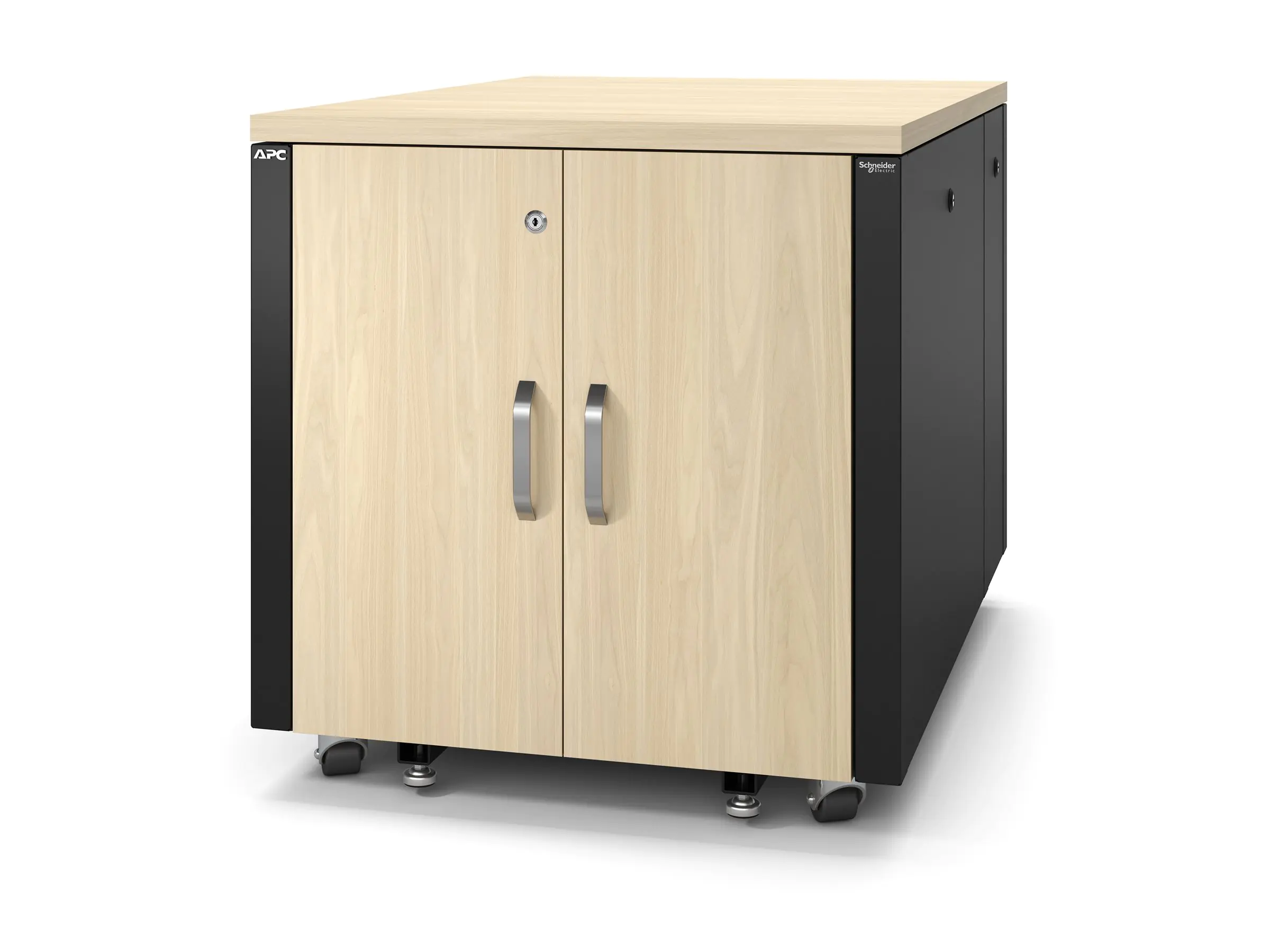 APC NetShelter - Schrank (vertikal) - schallisoliert - AC 100-230 V - Ahorn - 12U - 48.3 cm (19") AR4012A