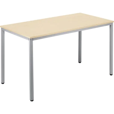 Konferenztisch 1.200x800mm Gestell alusilber Platte ahorn