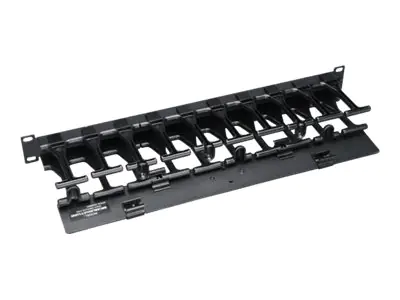 Eaton Tripp Lite Series Rack Enclosure Horizontal Cable Manager Steel w Finger Duct 1URM - Rack-Kabelführungsplatte mit Abdeckung - Schwarz - 1U - 48.3 cm (19")