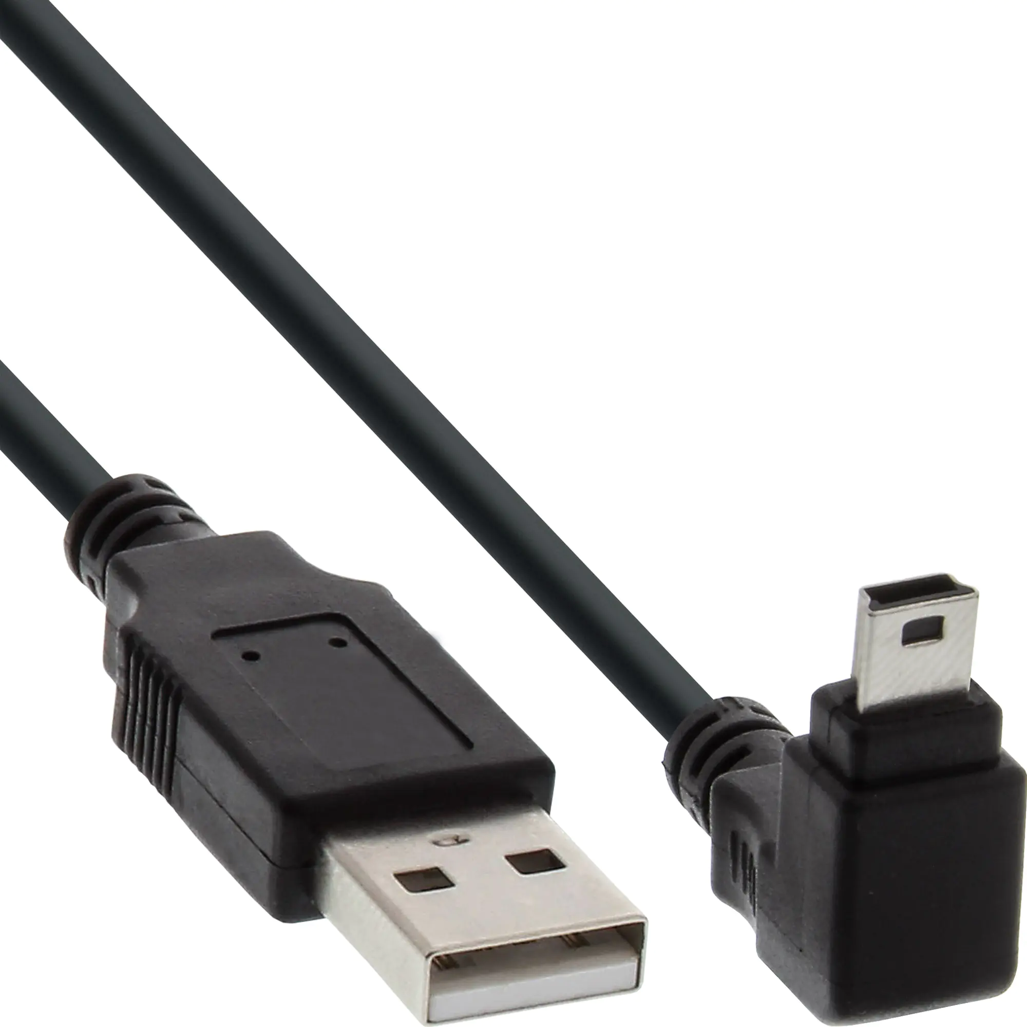 InLine - USB-Kabel - Mini-USB, Typ B (M) zu USB (M) - 1 m - 90° Stecker - Schwarz
