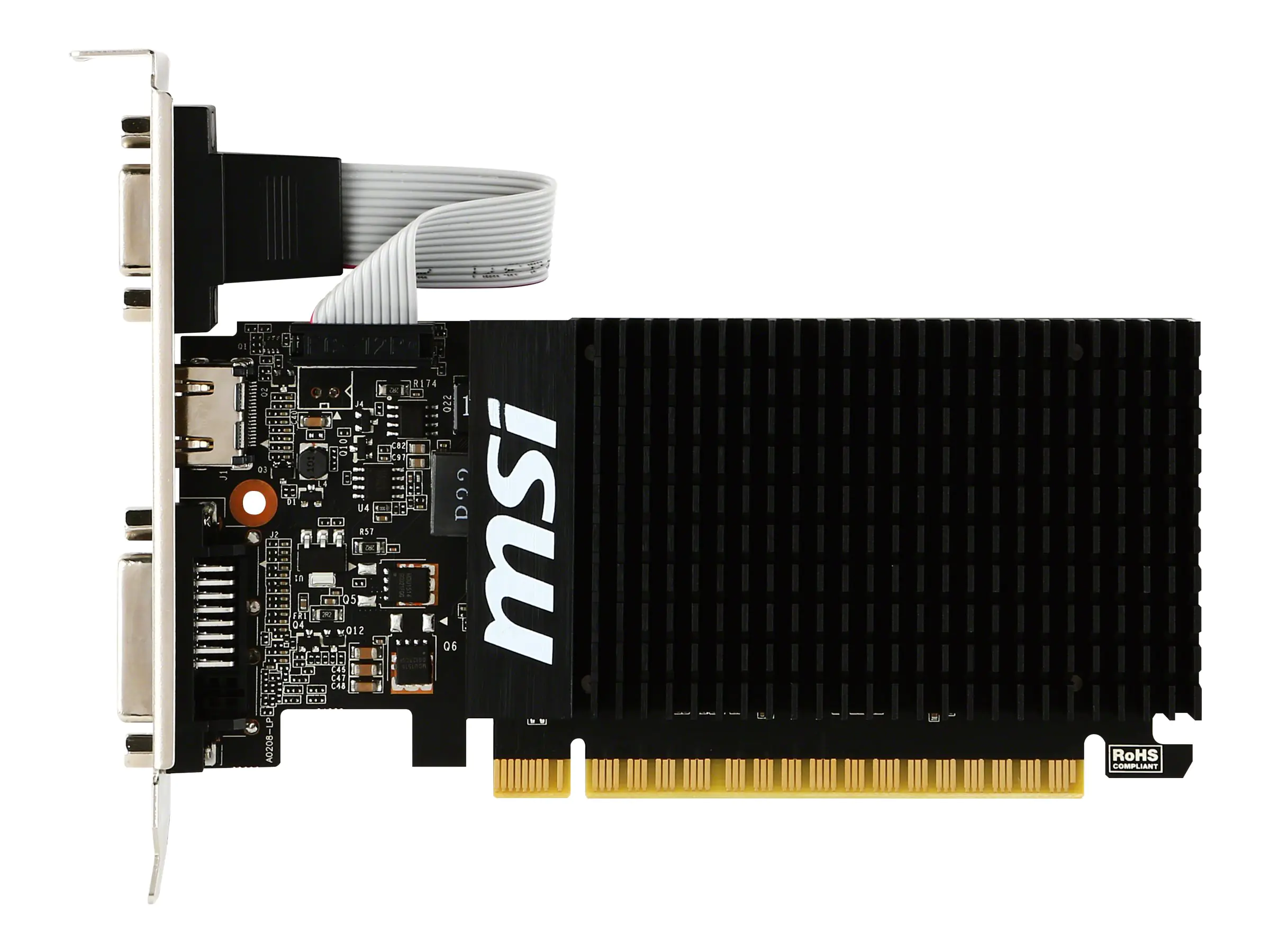 MSI GT 710 2GD3H LP - Grafikkarten - GF GT 710 - 2 GB DDR3 - PCIe 2.0 x16 Low-Profile - DVI, D-Sub, HDMI
