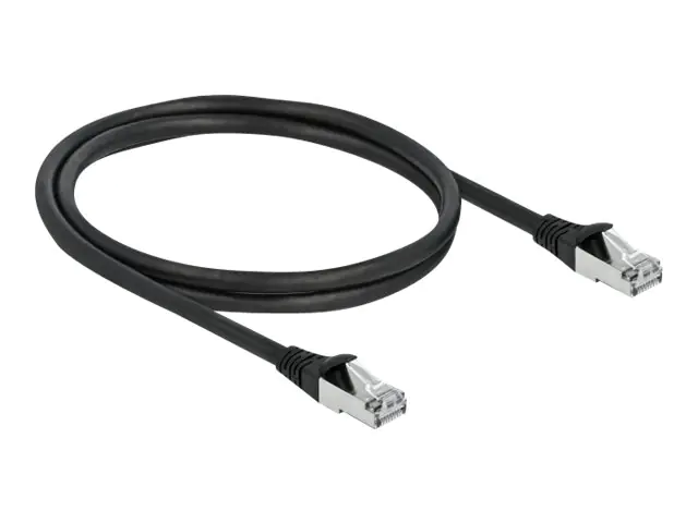 Delock - Patch-Kabel - RJ-45 (M) zu RJ-45 (M) - 1 m - 6 mm - S/FTP - CAT 6a - im Freien - Schwarz