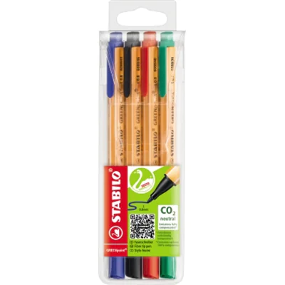 STABILO Feinschreiber GREENpoint 6088/4 0,8mm sortiert 4 St./Pack. STABILO Feinschreiber GREENpoint 6088/4 0,8mm sortiert 4 St./Pack.