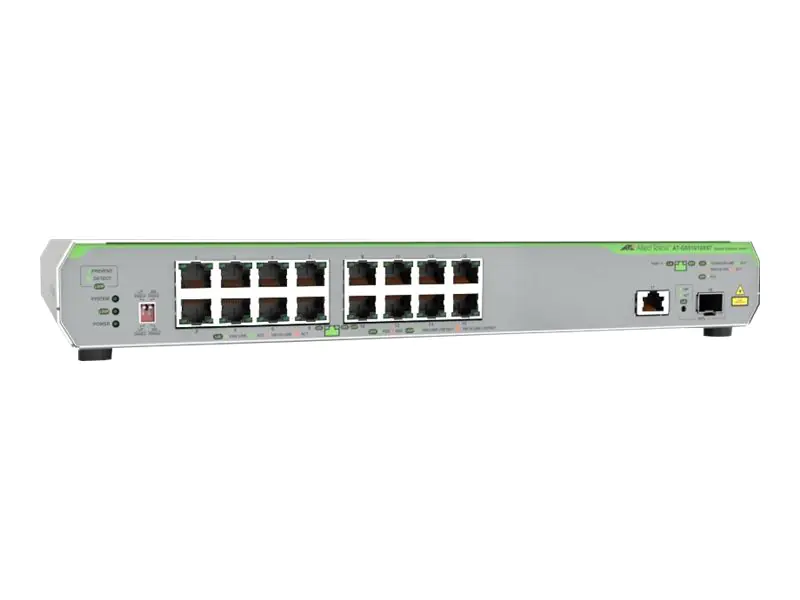 Allied Telesis Gigabit Unmang Switch w 10G upl 16x 100M/1G-T EU Power - Switch