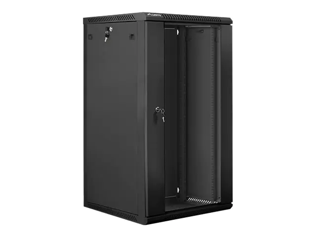 Lanberg Schrank Netzwerkschrank - geeignet für Wandmontage - Schwarz, RAL 9004 - 22U - 48.3 cm