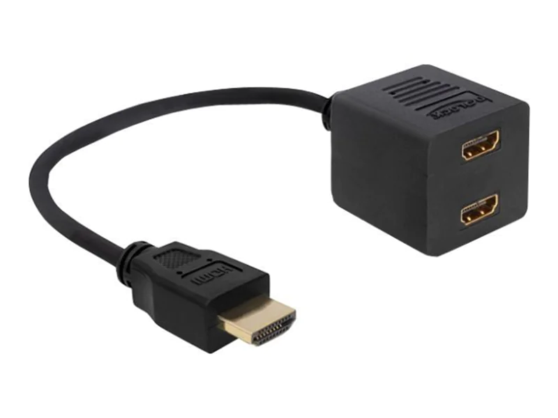 DeLock Adapter HDMI High Speed with Ethernet - Video-/Audio-Splitter - 2 x HDMI - Desktop