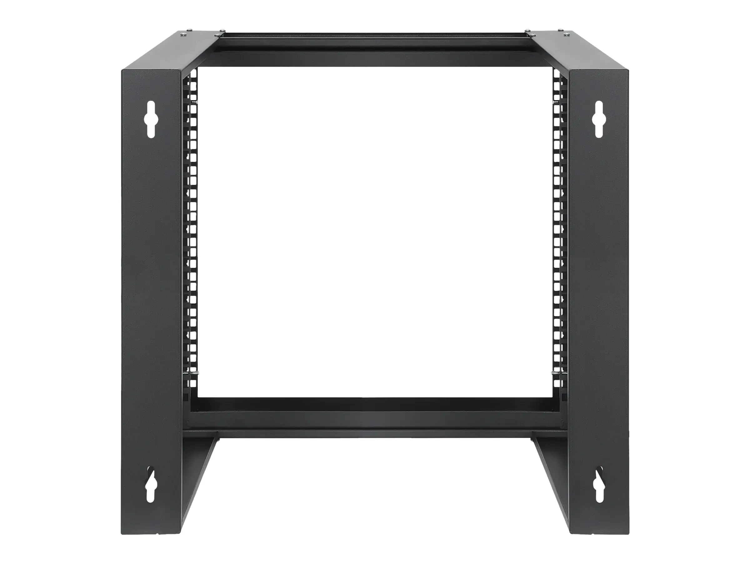 Intellinet - Schrank offener Rahmen - Schwenkrahmen mit Frontscharnier - 2 Pfosten - geeignet für Wandmontage - Schwarz, RAL 9004 - 9U - 48.3 cm (19")
