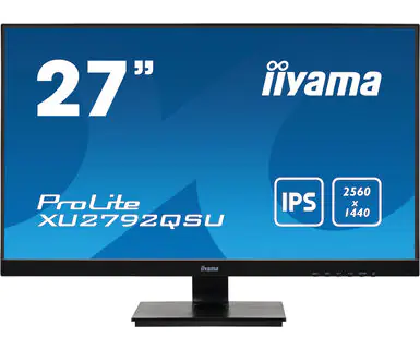 iiyama ProLite XU2792QSU-B1 - LED-Monitor - 68.5 cm (27") - 2560 x 1440 QHD @ 70 Hz - IPS - 350 cd/m² - 1000:1 - 5 ms - HDMI, DVI, DisplayPort - Lautsprecher - Schwarz