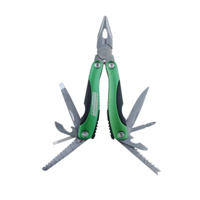 BRÜDER MANNESMANN WERKZEUGE Multitool 11 Funktionen inkl. Gürteltasche Stahl grün/schwarz
