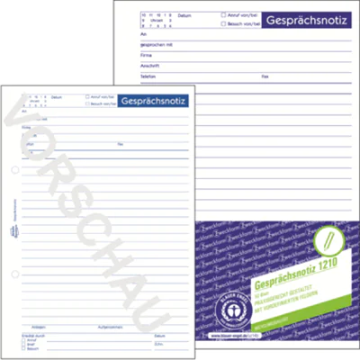 Avery Zweckform Gesprächsnotiz 1210 DIN A5 Recyling Block 50Blatt weiß Avery Zweckform Gesprächsnotiz 1210 DIN A5 Recyling Block 50Blatt weiß