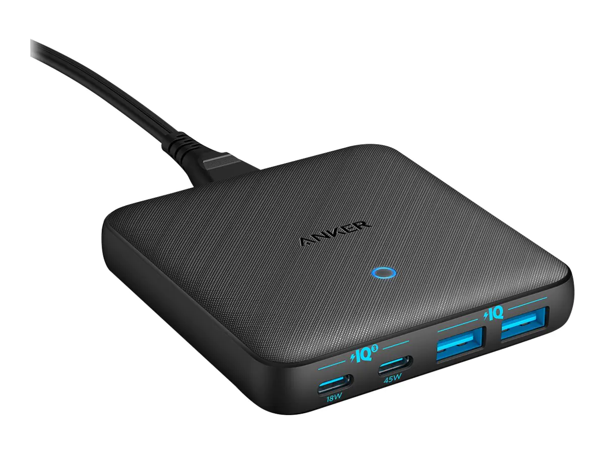Anker PowerPort Atom III Slim - Netzteil - Wechselstrom 100-240 V - 65 Watt - Ausgangsanschlüsse: 4 - Europa - Schwarz Anker PowerPort Atom III Slim - Netzteil - Wechselstrom 100-240 V - 65 Watt - Ausgangsanschlüsse: 4 - Europa - Schwarz