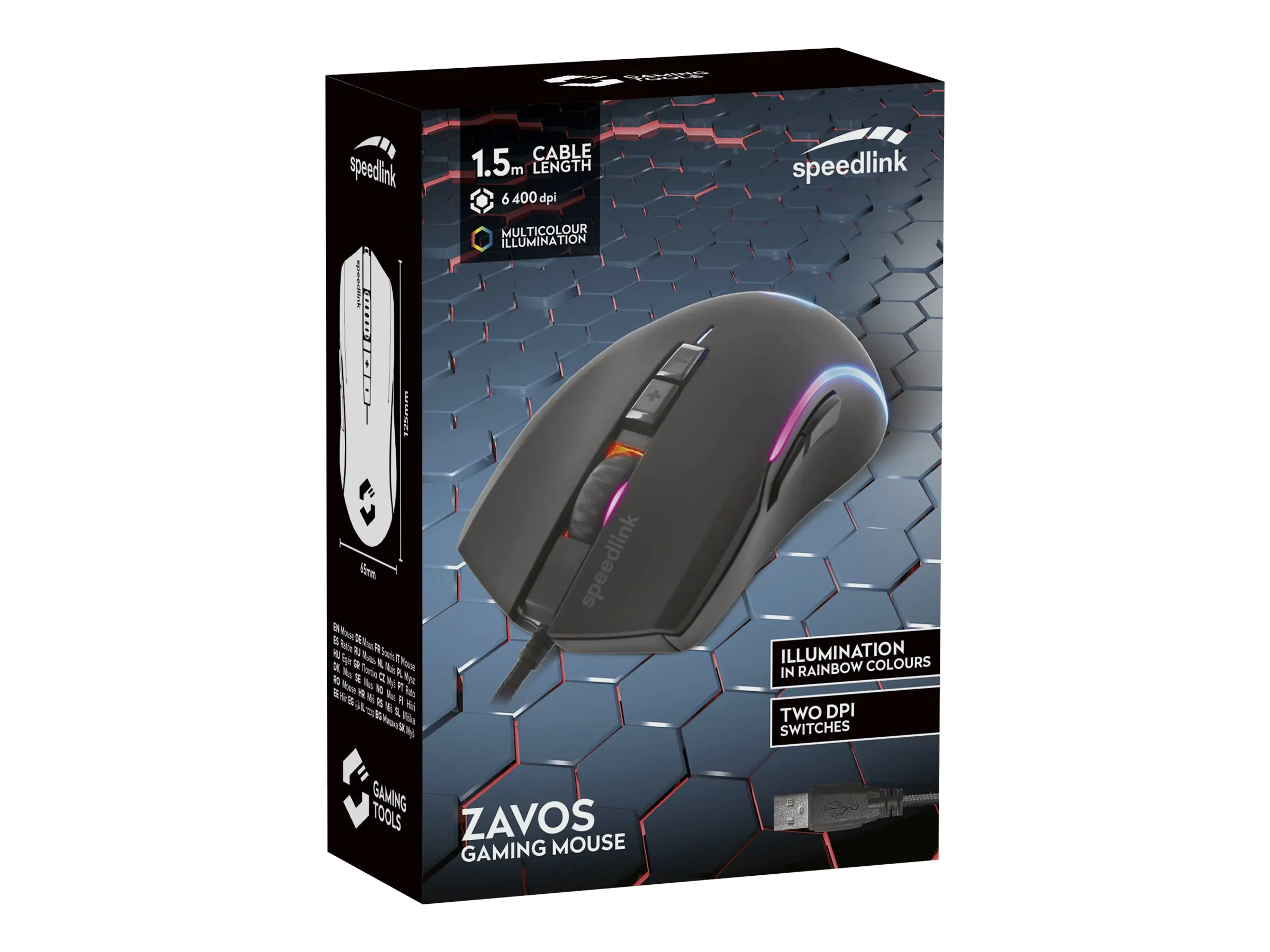 SPEEDLINK ZAVOS - Maus - rechts- und linkshändig SL-680022-RRBK