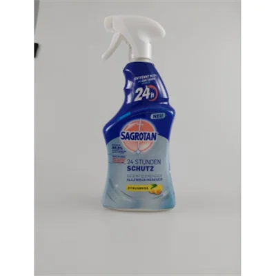 Sagrotan Allzweckreiniger harten, nicht porösen Oberflächen wie z. B. Türklinken, Armaturen, Mülleimer oder Badezimmeroberflächen Zitrone antibakteriell 3,6-4,6 Sprühflasche Kunststoff 0,6l Sagrotan Allzweckreiniger harten, nicht porösen Oberflächen wie z. B. Türklinken, Armaturen, Mülleimer oder Badezimmeroberflächen Zitrone antibakteriell 3,6-4,6 Sprühflasche Kunststoff 0,6l