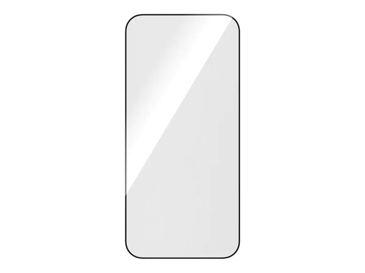 PanzerGlass Re:fresh - Bildschirmschutz für Handy - ultrabreite Passform mit EasyAligner - Glas - Rahmenfarbe schwarz - für Apple iPhone 15 Pro
