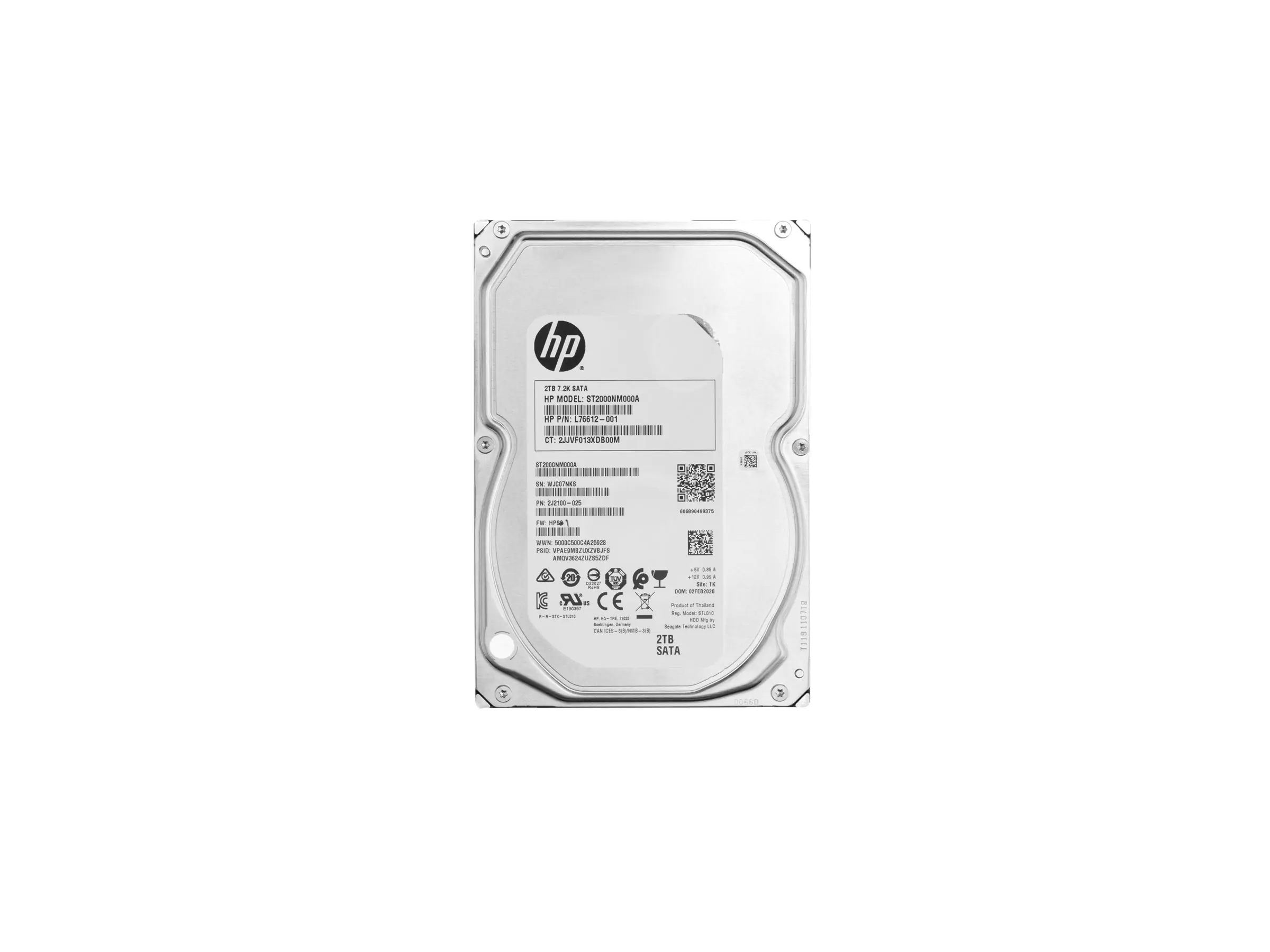 HP Enterprise - Festplatte - 2 TB - intern - 3.5" (8.9 cm) - SATA - 7200 rpm - für Workstation Z2 G5, Z2 G8, Z2 G9 (SFF, Tower), Z4 G5