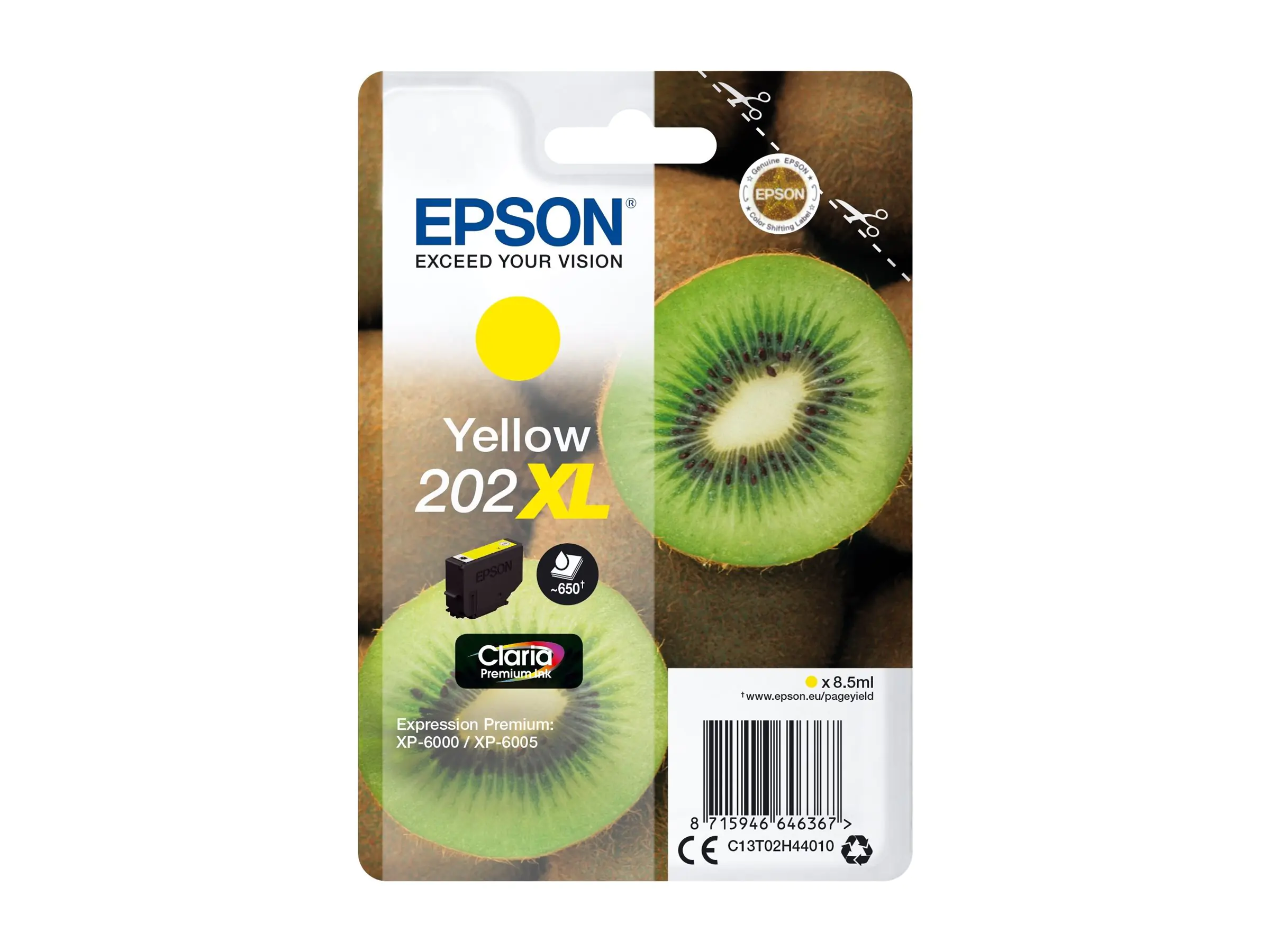 Epson 202XL - 8.5 ml - XL - Gelb - Original - Blisterverpackung - Tintenpatrone - für Expression Premium XP-6000, XP-6005, XP-6100, XP-6105
