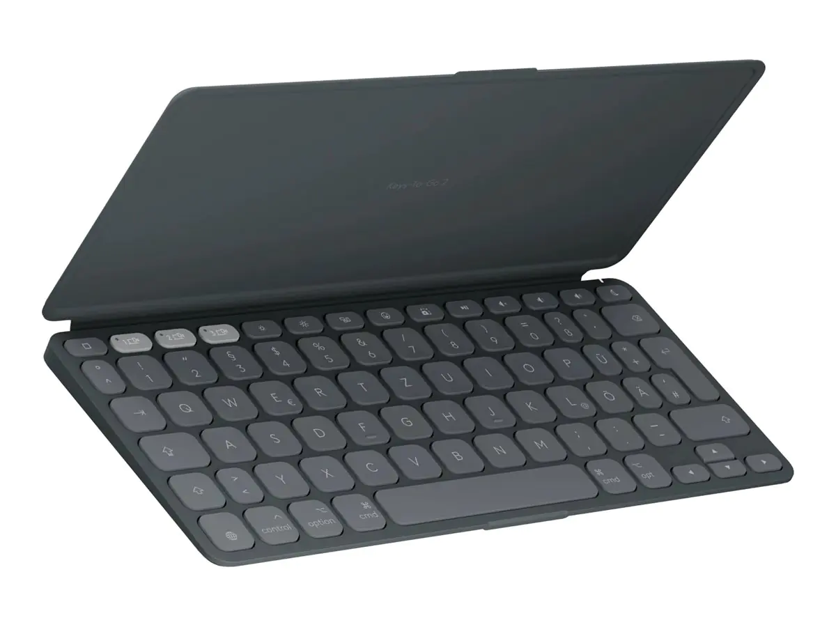 Logitech Keys-To-Go 2 for iPad - Tastatur - built-in cover - kabellos - Bluetooth LE - QWERTZ - Deutsch - Graphite