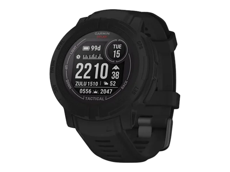Garmin Instinct 2 Solar - Tactical Edition - 45 mm - schwarz - Sportuhr mit Band - Silikon - Handgelenkgröße: 135-230 mm - einfarbig - 32 MB - Bluetooth, ANT+ - 53 g
