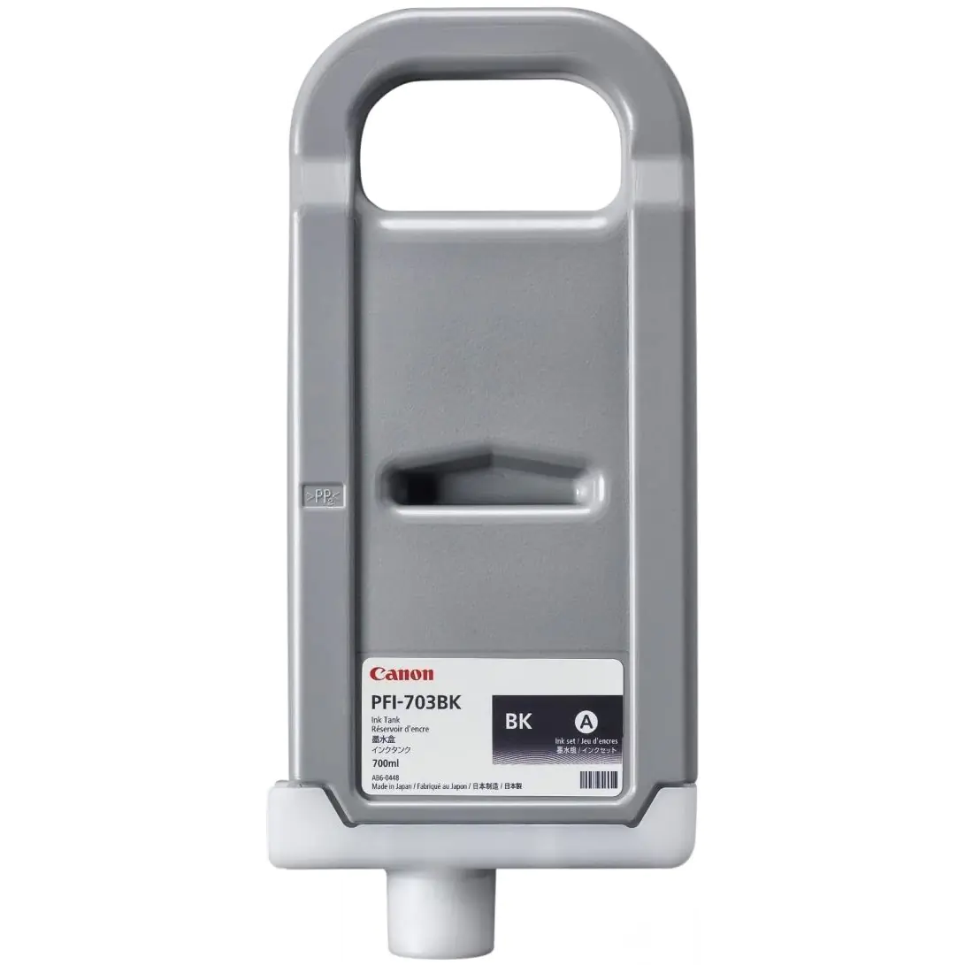 Canon PFI-703 BK - 700 ml - Schwarz - Original - Tintenbehälter - für imagePROGRAF iPF810, iPF815, iPF820, iPF825 Canon PFI-703 BK - 700 ml - Schwarz - Original - Tintenbehälter - für imagePROGRAF iPF810, iPF815, iPF820, iPF825