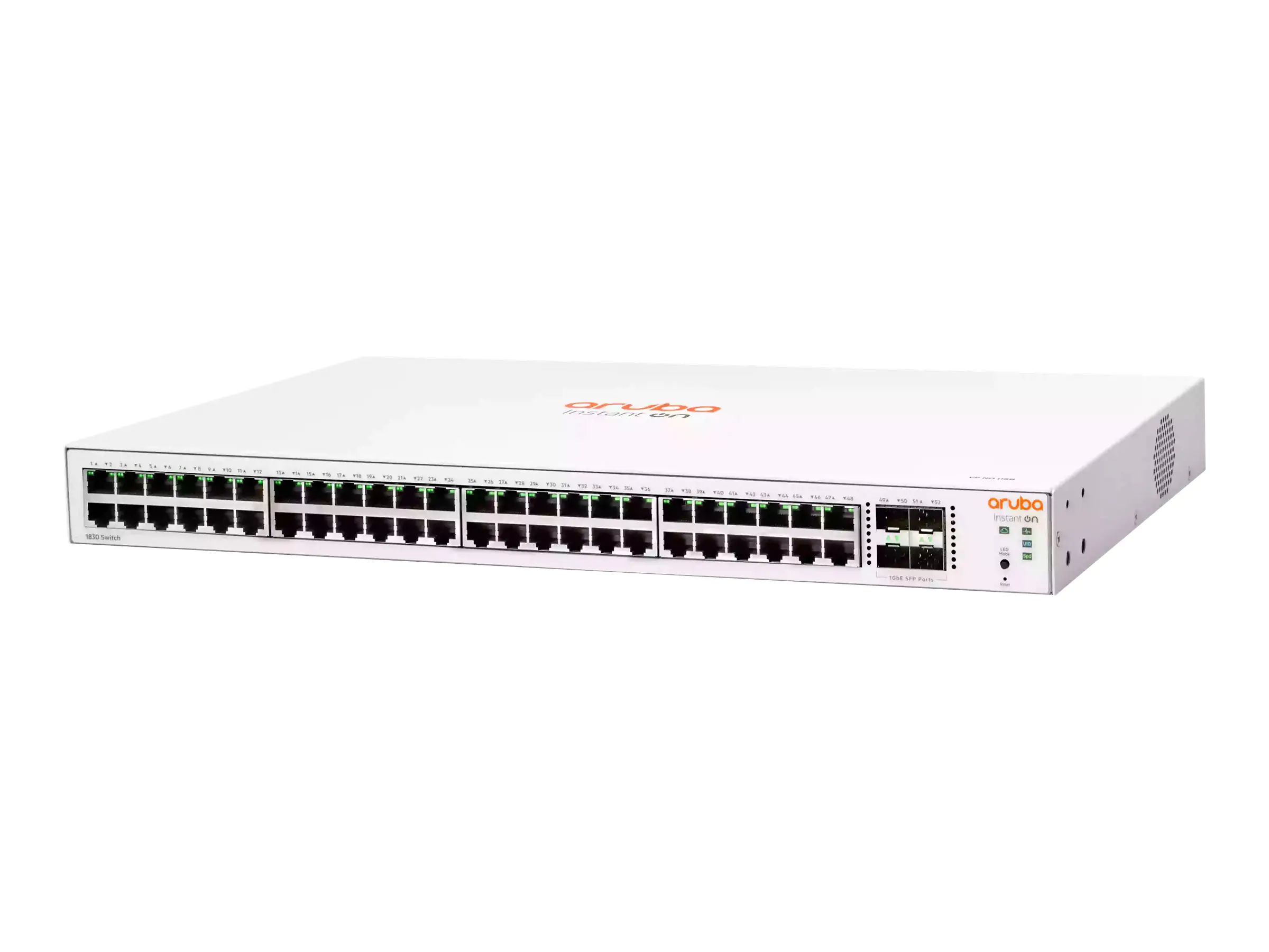 HPE Networking Instant On 1830 48G 4SFP Switch - Switch - Smart - 48 x 10/100/1000 + 4 x Gigabit SFP - Desktop, an Rack montierbar