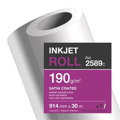 Clairefontaine Inkjetplotterpapier SATIN COATED 914 mm x 30 m (B x L) 190g/m² weiß Clairefontaine Inkjetplotterpapier SATIN COATED 914 mm x 30 m (B x L) 190g/m² weiß