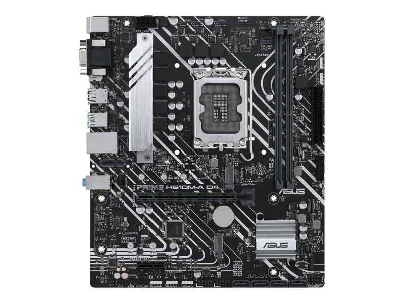 ASUS PRIME H610M-A D4-CSM - Motherboard - micro ATX - LGA1700-Sockel - H610 Chipsatz - USB 3.2 Gen 1, USB 3.2 Gen 2 - Gigabit LAN - Onboard-Grafik (CPU erforderlich) - HD Audio (8-Kanal)