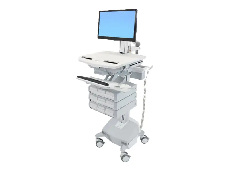 Ergotron Wagen - offene Architektur - für LCD-Display / PC-Ausrüstung - medizinisch - Kunststoff, Aluminium, verzinker Stahl - Grau, weiß, Polished Aluminum - Bildschirmgröße: bis zu 61 cm (bis zu 24 Zoll) SV44-1392-2