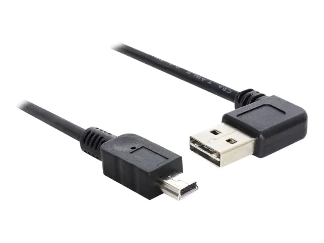 Delock Easy - USB-Kabel - USB (M) links/rechts abgewinkelt, umkehrbar bis Mini-USB, Typ B (M)