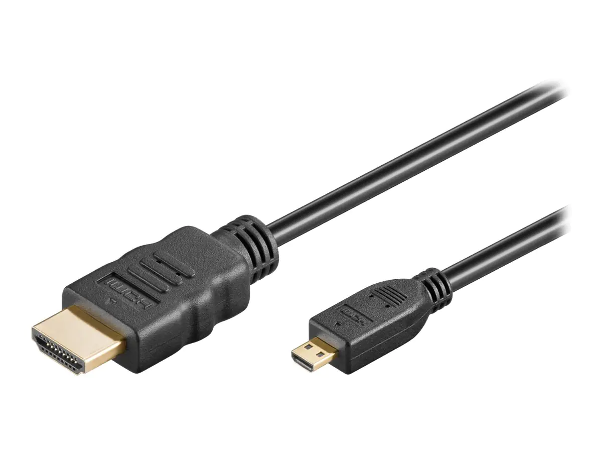goobay Series 2.0 - Highspeed - HDMI-Kabel mit Ethernet - HDMI männlich zu 19 pin micro HDMI Type D männlich - 1 m - Doppelisolierung - Schwarz - Support von 4K 60 Hz