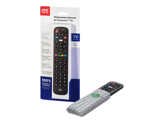 One for All TV Replacement Remotes URC4914, TV, IR Wireless, Drucktasten, Schwarz