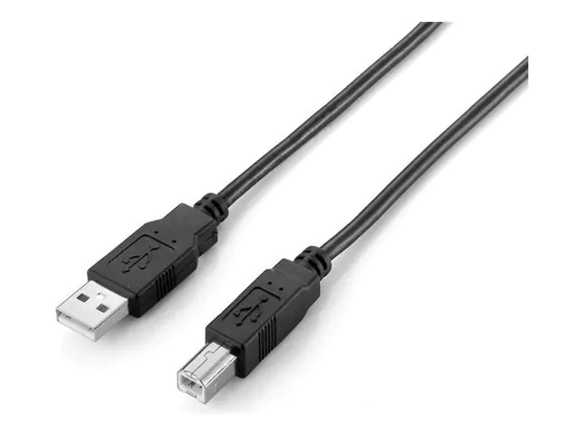 Equip USB Kabel 2.0 A-B St/St 2.00m schwarz Polybeutel - Kabel - Digital/Daten